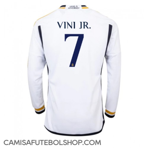 Camisa de time de futebol Real Madrid Vinicius Junior #7 Replicas 1º Equipamento 2023-24 Manga Comprida